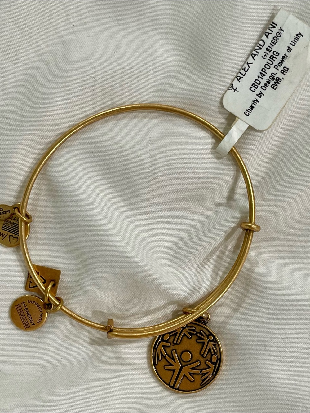 NWT Alex and Ani Special Olympics gold tone bangle bracelet- Retired - Picture 3 of 8